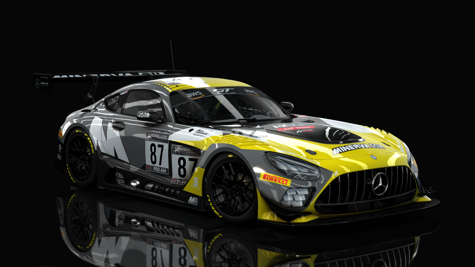 Mercedes-Benz AMG GT3 EVO 2020, skin Akka Yellow #87