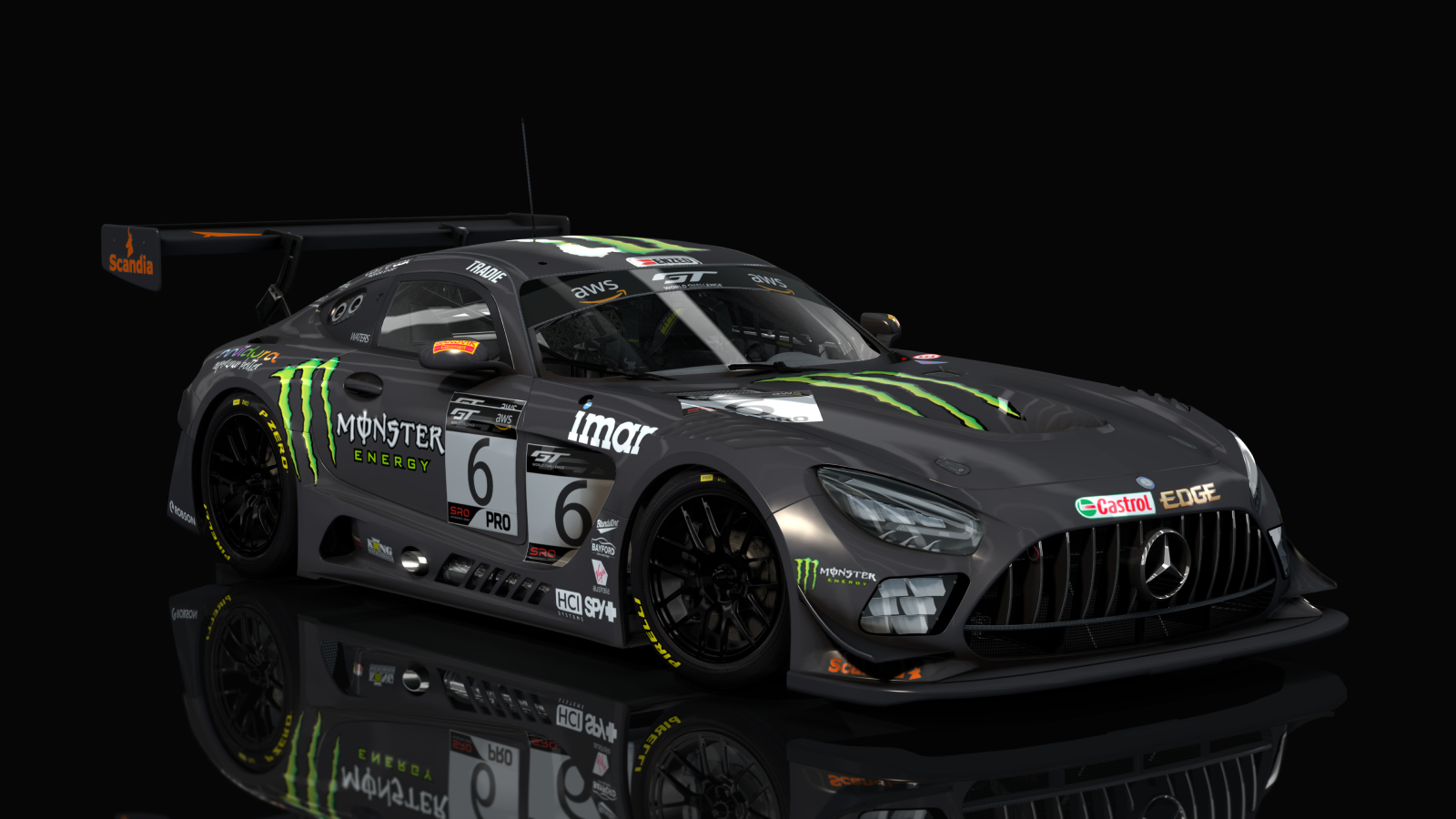 Mercedes-Benz AMG GT3 EVO 2020, skin Trickford Racing Monster energy #6