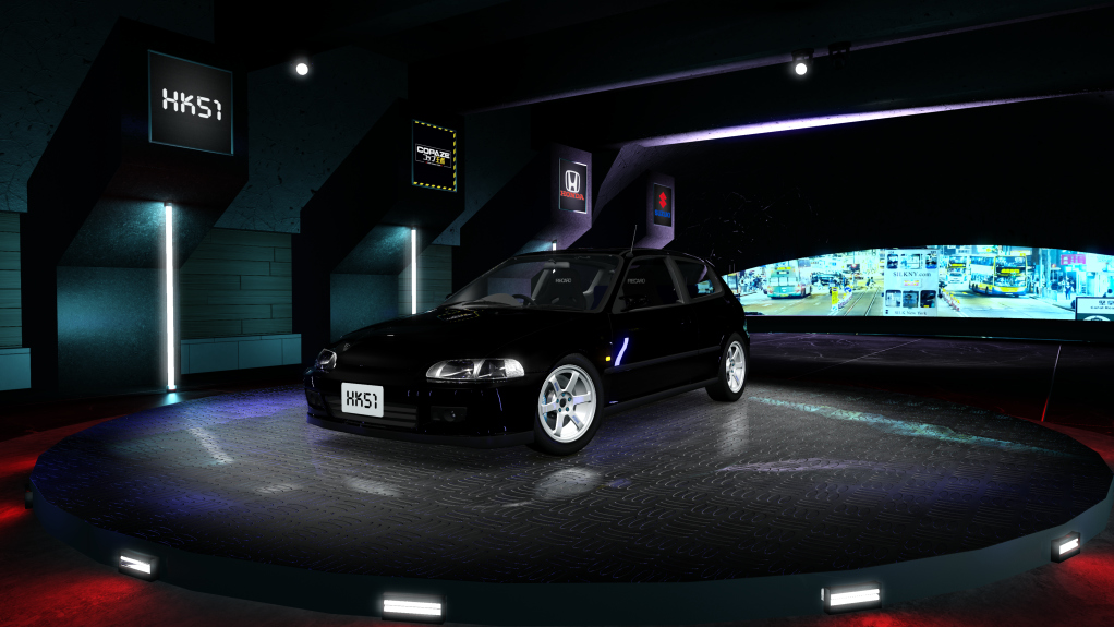 HK51 P1 Honda Civic EG6, skin Flint Black Metallic