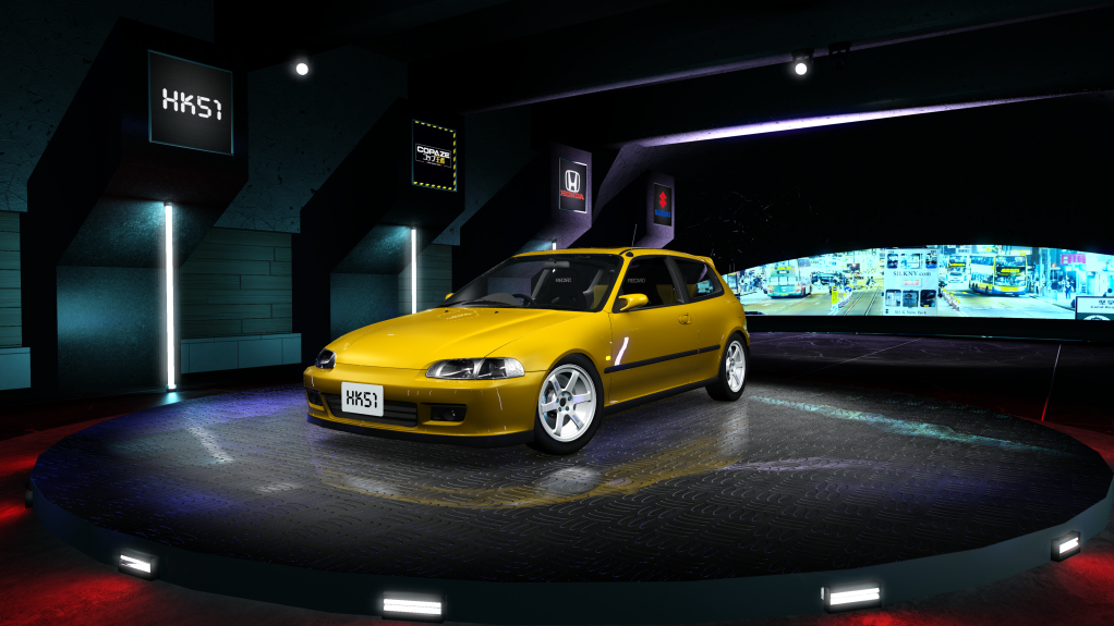 HK51 P1 Honda Civic EG6, skin Yellow Bahama