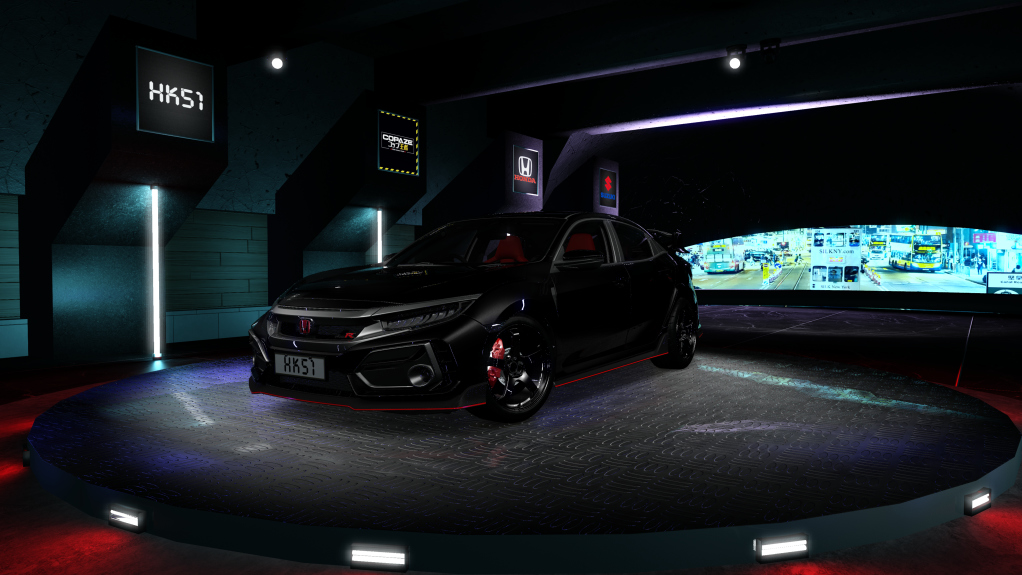 HK51 P1 Honda Civic FK8, skin Crystal Black Pearl