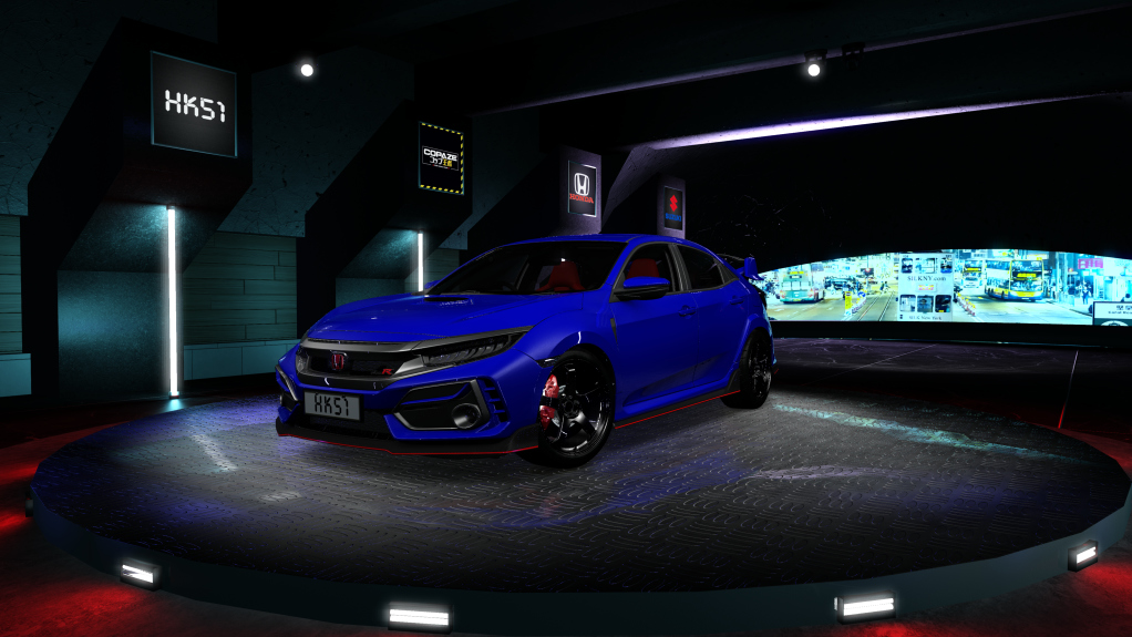 HK51 P1 Honda Civic FK8, skin Sporty Blue Metallic