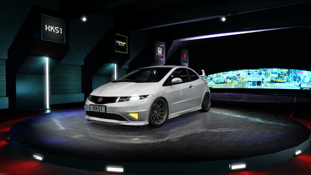 HK51 P1 Honda Civic FN2, skin Premium White Pearl