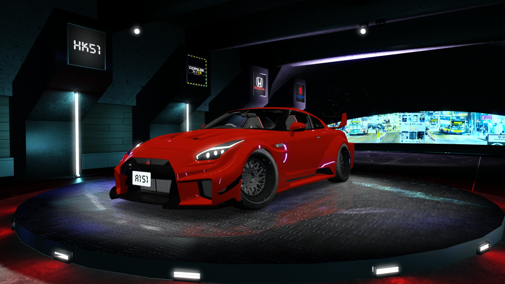 HK51 Traffic Nissan GTR35, skin Solidred
