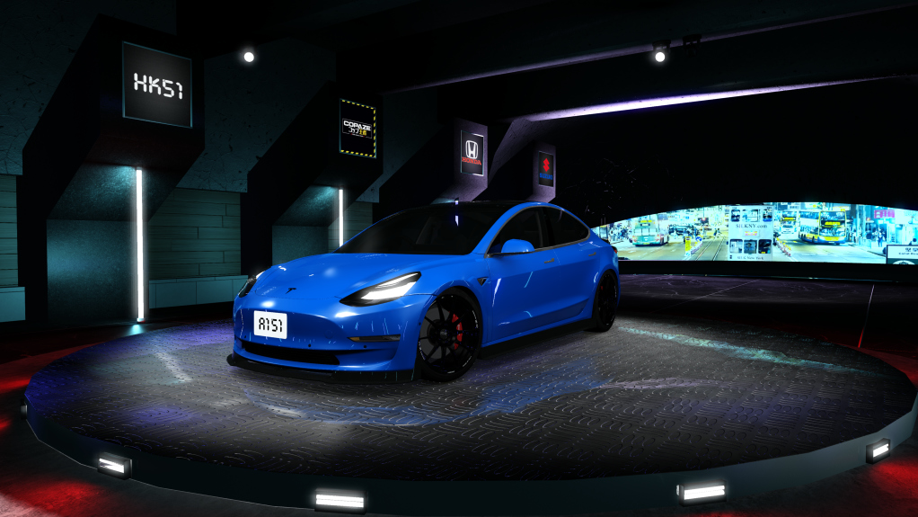 HK51 Traffic Tesla Model 3, skin Blue