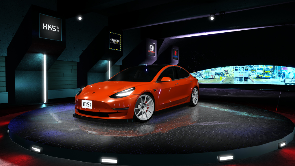 HK51 Traffic Tesla Model 3, skin Red