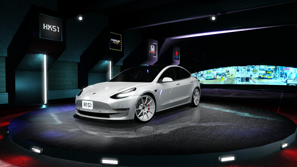 HK51 Traffic Tesla Model 3, skin White