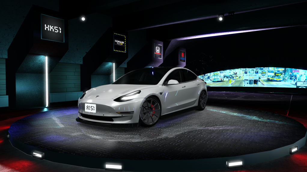 HK51 Traffic Tesla Model 3, skin midnight_silver