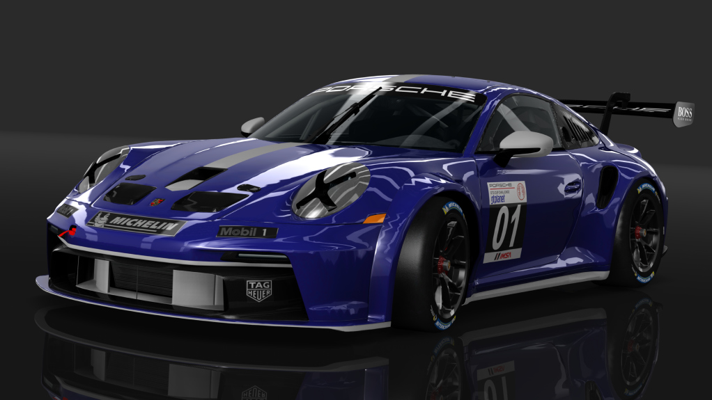 Porsche 911 GT3 Cup, skin azurro